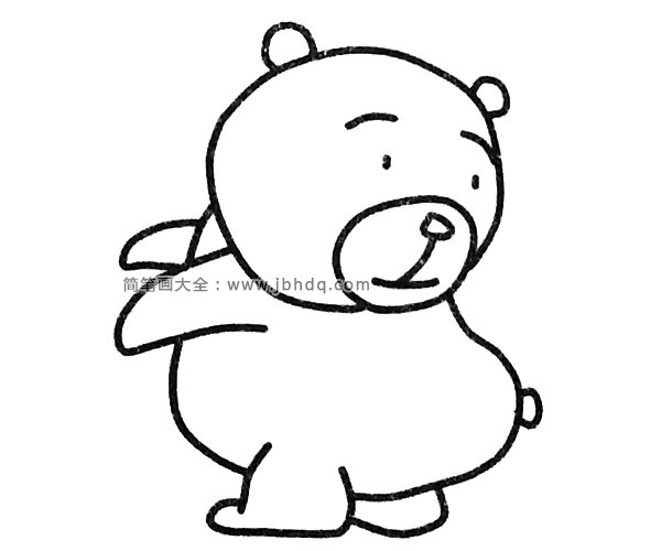 一组可爱的狗熊简笔画图片(3)