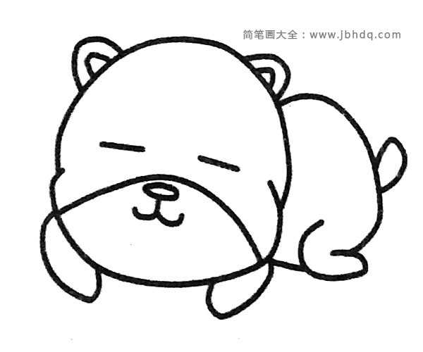 一组可爱的狗熊简笔画图片(4)