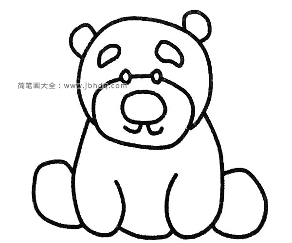一组可爱的狗熊简笔画图片(5)