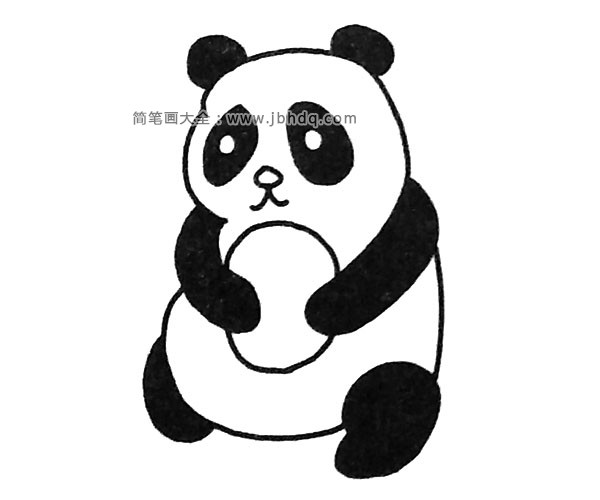 一组超可爱的大熊猫简笔画