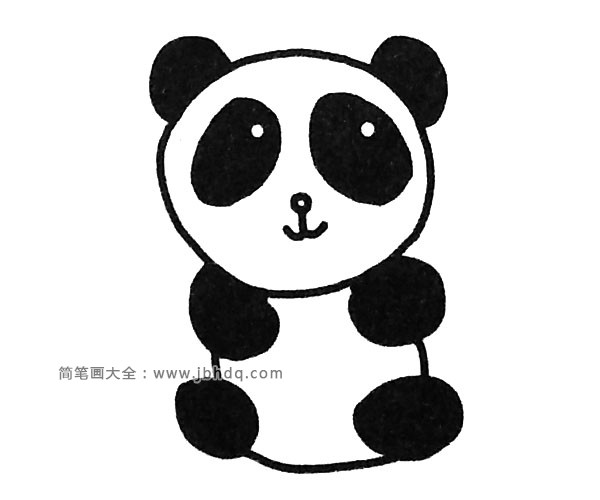 一组超可爱的大熊猫简笔画(5)