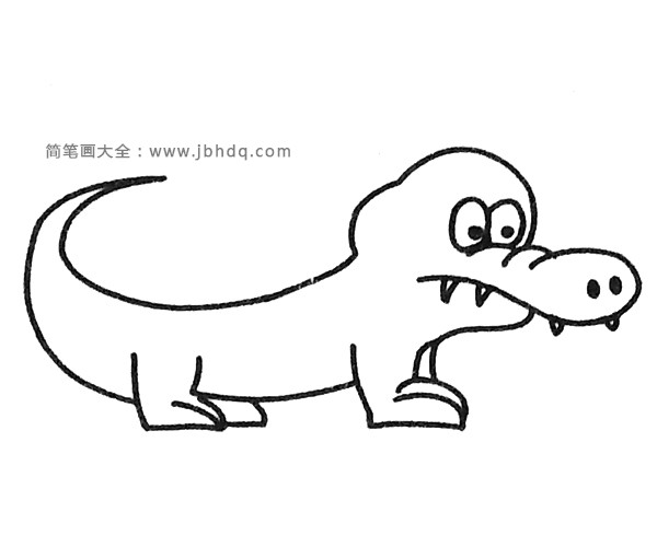 六张卡通鳄鱼简笔画图片
