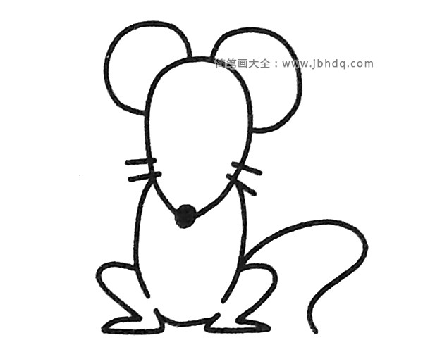 四步画出简单的小老鼠(3)
