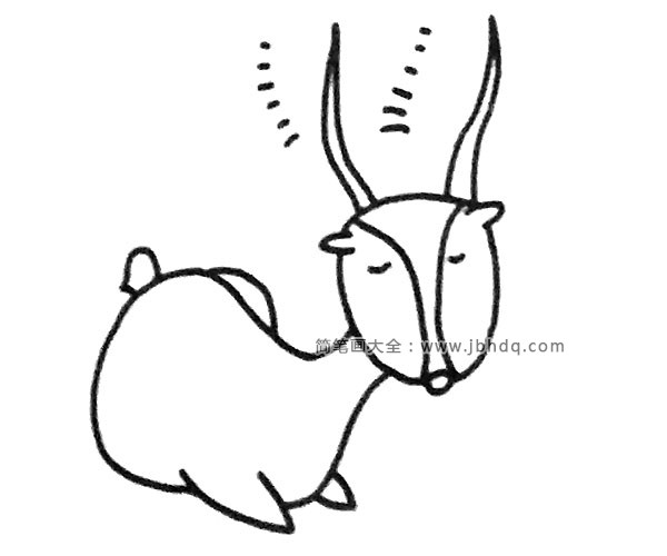 可爱的羚羊简笔画(2)