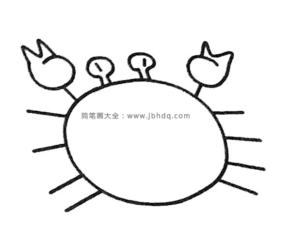 卡通螃蟹简笔画图片大全(2)