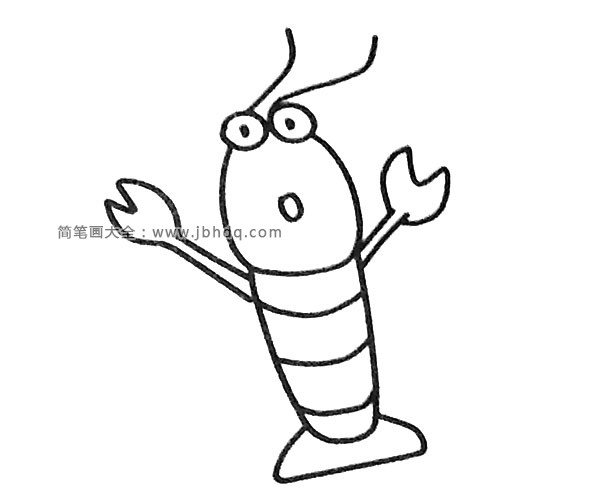 一组卡通虾的简笔画图片(2)