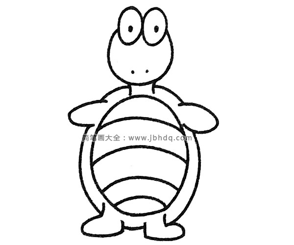 四步画出可爱的卡通乌龟(4)