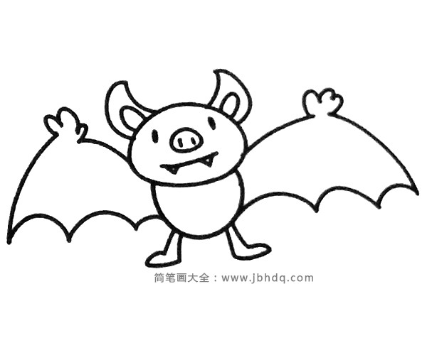 一组卡通蝙蝠简笔画图片(2)