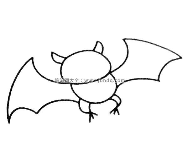 四步画出卡通蝙蝠(3)