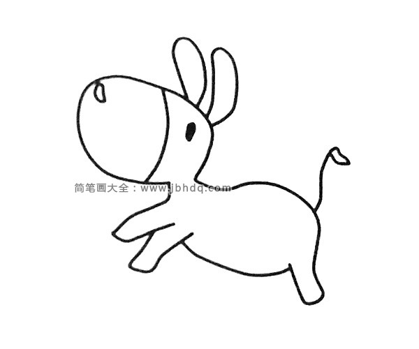 四张可爱的小毛驴简笔画图片(2)