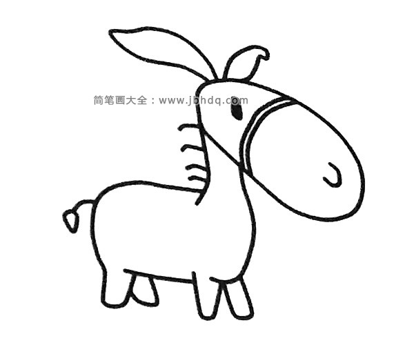 四张可爱的小毛驴简笔画图片(4)