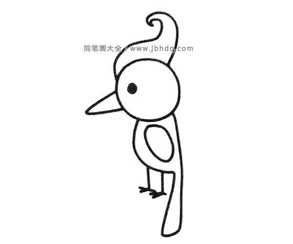 一组简单的啄木鸟简笔画图片(3)