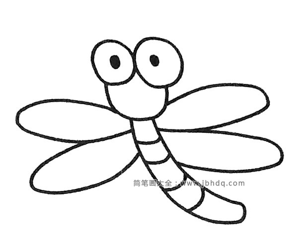 一组可爱的卡通蜻蜓简笔画图片(2)