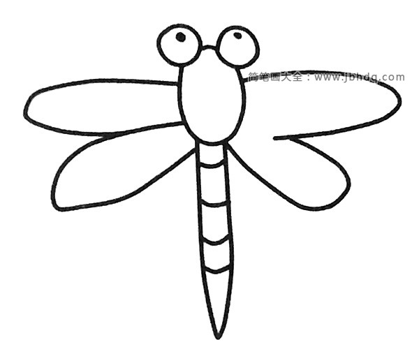 一组可爱的卡通蜻蜓简笔画图片(3)