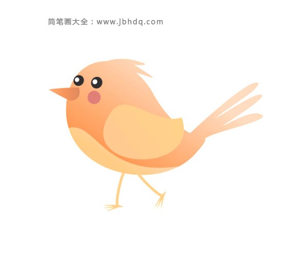 一组简单漂亮的彩色小鸟简笔画图片