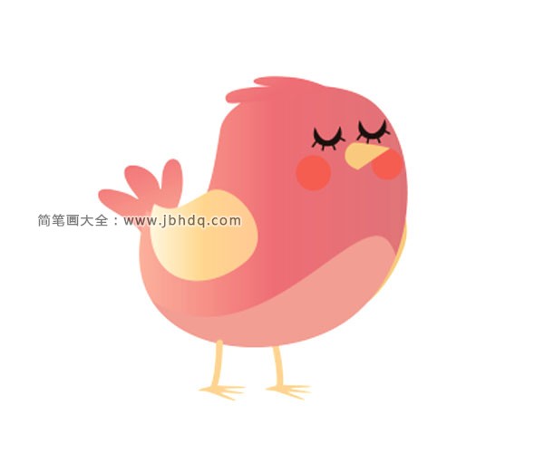 一组简单漂亮的彩色小鸟简笔画图片(3)