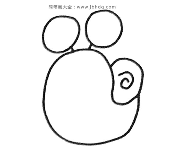 简单四步画出卡通蜗牛(3)