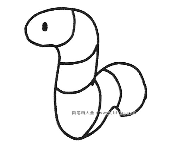 四步学画卡通蚯蚓(3)
