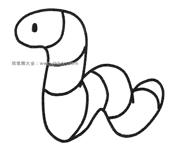 四步学画卡通蚯蚓(4)