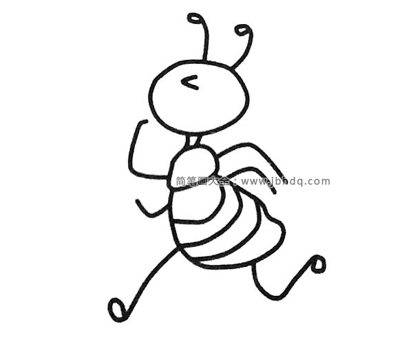一组卡通蚂蚁简笔画图片(5)