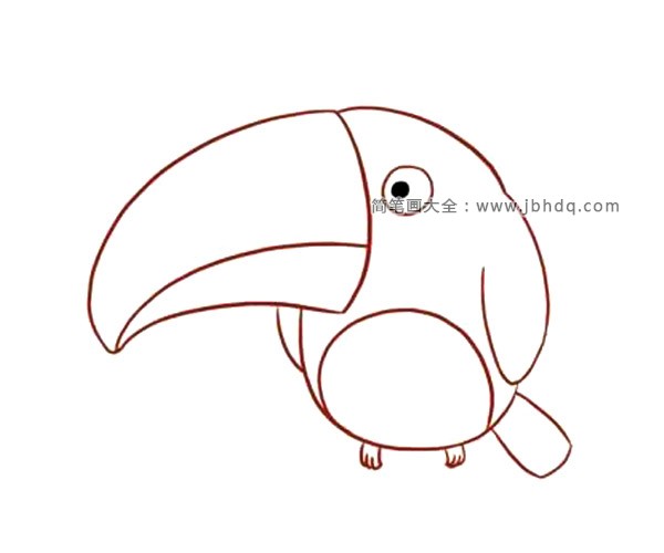 可爱的啄木鸟简笔画(5)