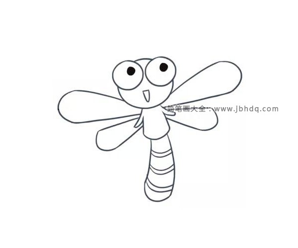 漂亮的卡通蜻蜓简笔画(6)