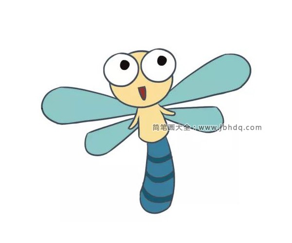 漂亮的卡通蜻蜓简笔画(7)