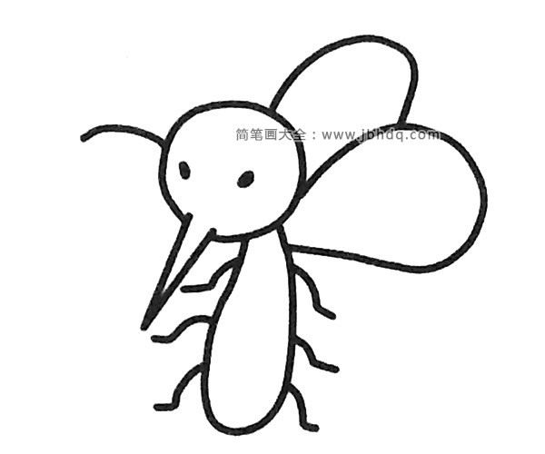 一组卡通蚊子简笔画图片(2)