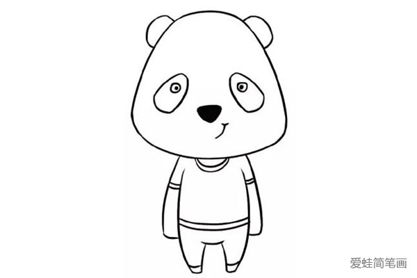 可爱的卡通大熊猫简笔画(6)