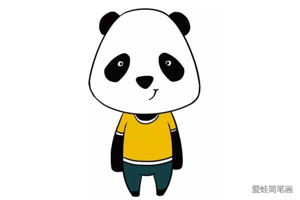 可爱的卡通大熊猫简笔画(7)