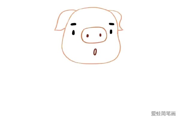 可爱的卡通小猪简笔画(4)