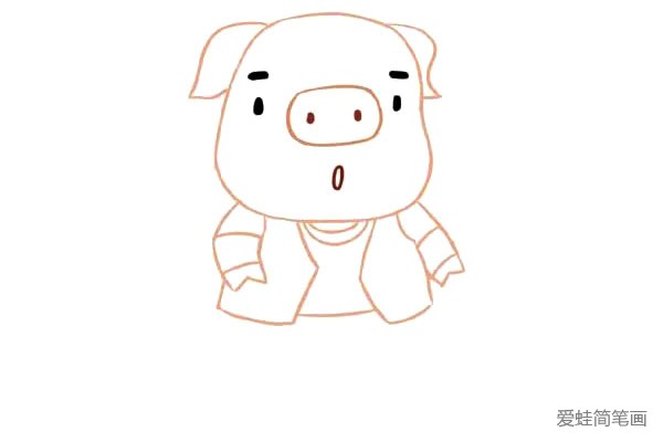 可爱的卡通小猪简笔画(5)