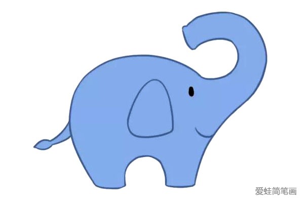 三张可爱的卡通大象简笔画图片(3)