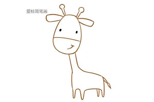 可爱的长颈鹿儿童简笔画(3)