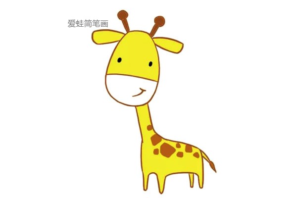 可爱的长颈鹿儿童简笔画(4)