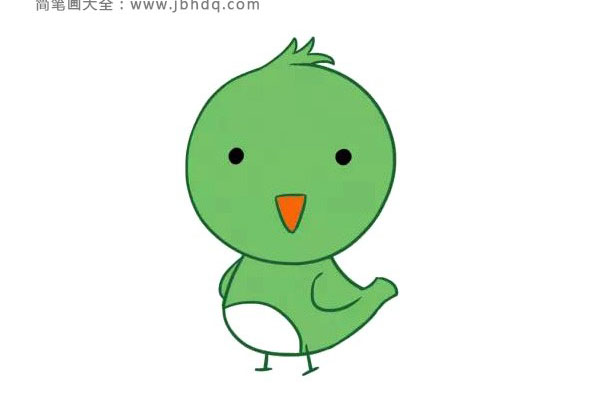 绿色的小鸟简笔画图片