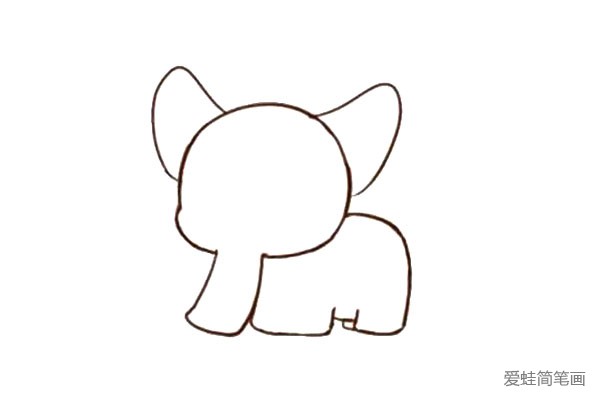 教你画可爱的大象简笔画(4)