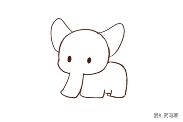 教你画可爱的大象简笔画(5)