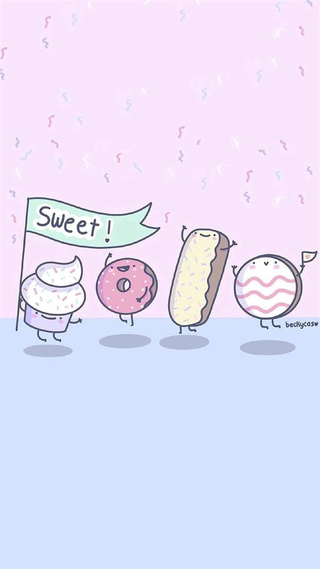 可爱创意萌系插画卡通食物手机壁纸(4)