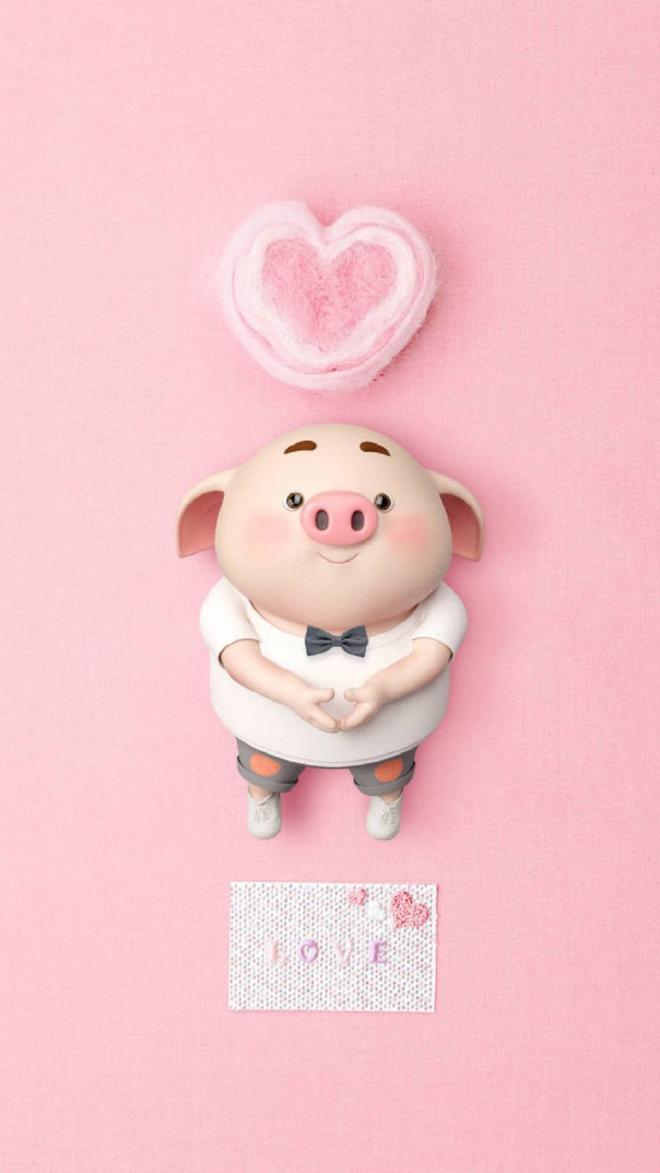 2019猪年可爱卡通小猪图片手机壁纸-高清手机壁纸(3)