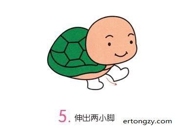 彩色可爱小乌龟简笔画步骤图片(5)