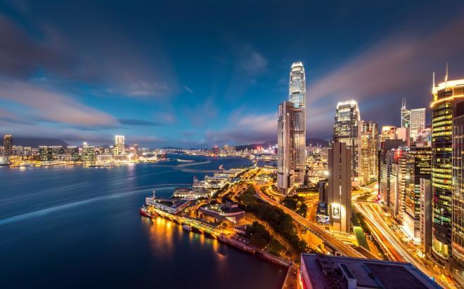 香港维多利亚港夜景 唯美风景图片(8)