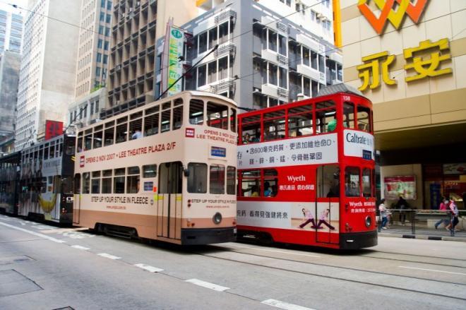 香港特色的一道风景图片 香港电车图片(3)