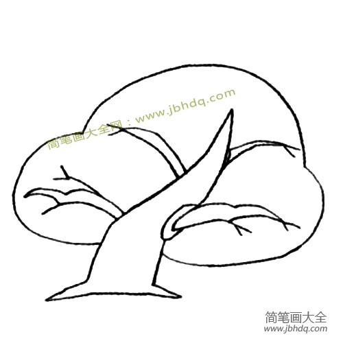 盛开的手绘樱花树简笔画教程图片(2)