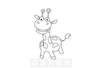 卡通动物长颈鹿简笔画教程图片(5)