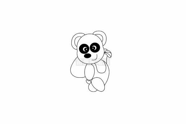 卡通动物国宝熊猫简笔画图片(2)