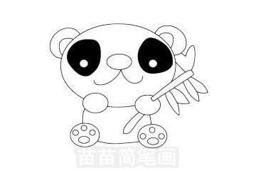 卡通动物国宝熊猫简笔画图片(3)