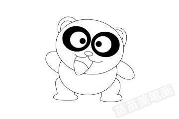 卡通动物国宝熊猫简笔画图片(7)