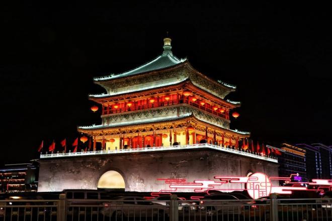 陕西西安古城墙建筑风景图片