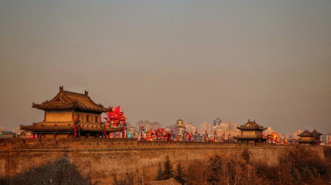 陕西西安古城墙建筑风景图片(5)